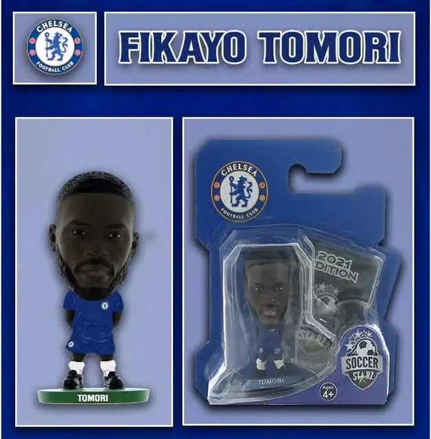 SoccerStarz Chelsea FC Fikayo Tomori Mini Figure, Blue, Height: 5 cm