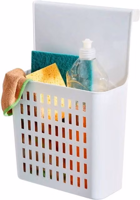 KORVIXA Over the Door Hanging Storage Basket Organizer in White – 1