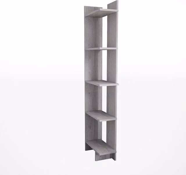 Kidkid Minimalist Wooden Corner Bookcase and Display Shelf in White or Grey