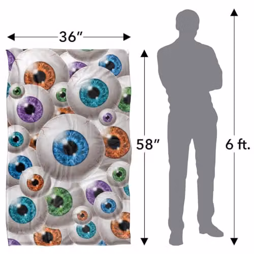 JQ Licensing James Piazza Eyeball Pattern Super Soft Fleece Throw Blanket, Multicolour, W: 91 cm, D: 147 cm – 4