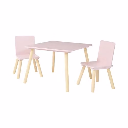 Liberty House Toys Kids Pink and Pine Wood Table and 2 Chairs Set, H44 x W60 x D60 cm – 2