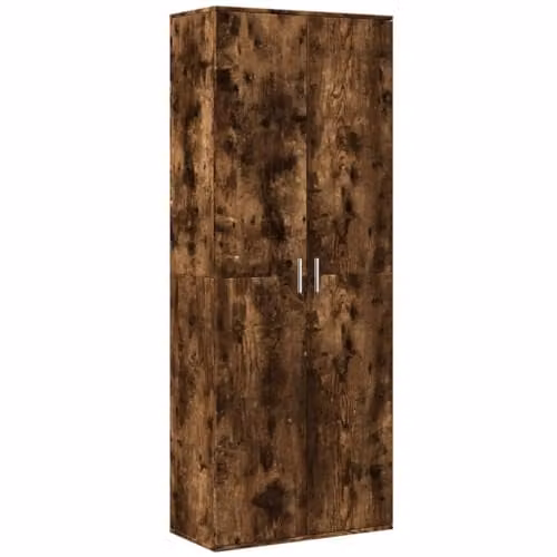 vidaXL Modern Highboard in Smoked Oak, Brown Engineered Wood, W/D/H: 70 x 35 x 180 cm