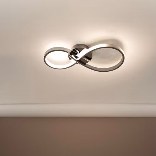 ValueLights Chrome Swirl Integrated LED Ceiling Light Fitting, IP44 Rated – 2