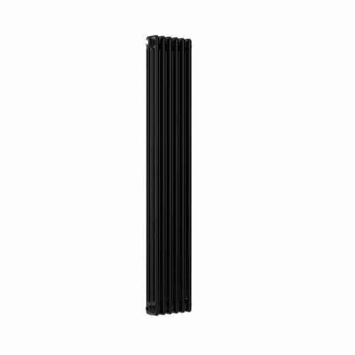 Lux Heat Black Vertical 3 Column Traditional Steel Radiator, H 150 cm x W 29 cm – 1