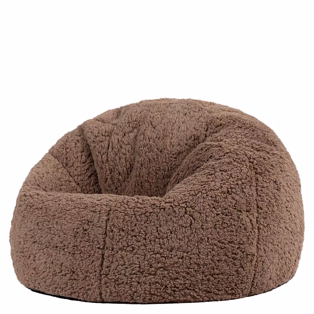 icon Kids Kingston Teddy Berber Fleece Classic Dome Bean Bag in Brown, Medium – 2