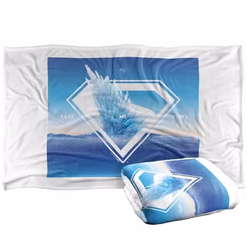 Warner Bros. Superman 2025 Movie Fortress Of Solitude Take Me Home Silky Touch Super Soft Fleece Throw Blanket, Multicolour, W/D/H: 91 x 147 cm – 1