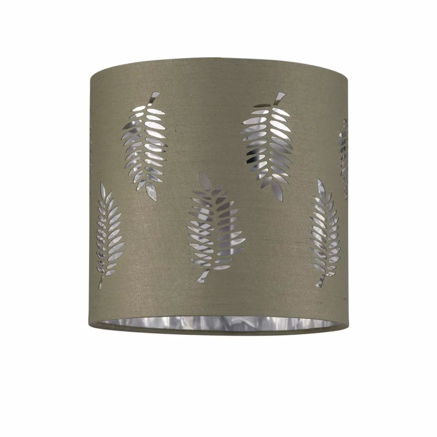 First Choice Lighting Set of 2 Fern Sage Green Cut Out Round Fabric Table Lamp Shades, Diameter: 15.5 cm – 2