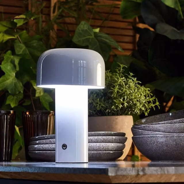 Wyld and Coco Wireless Metal Table Lamp in White, Dimmable Touch Control with 3 Colour Modes and USB Charging