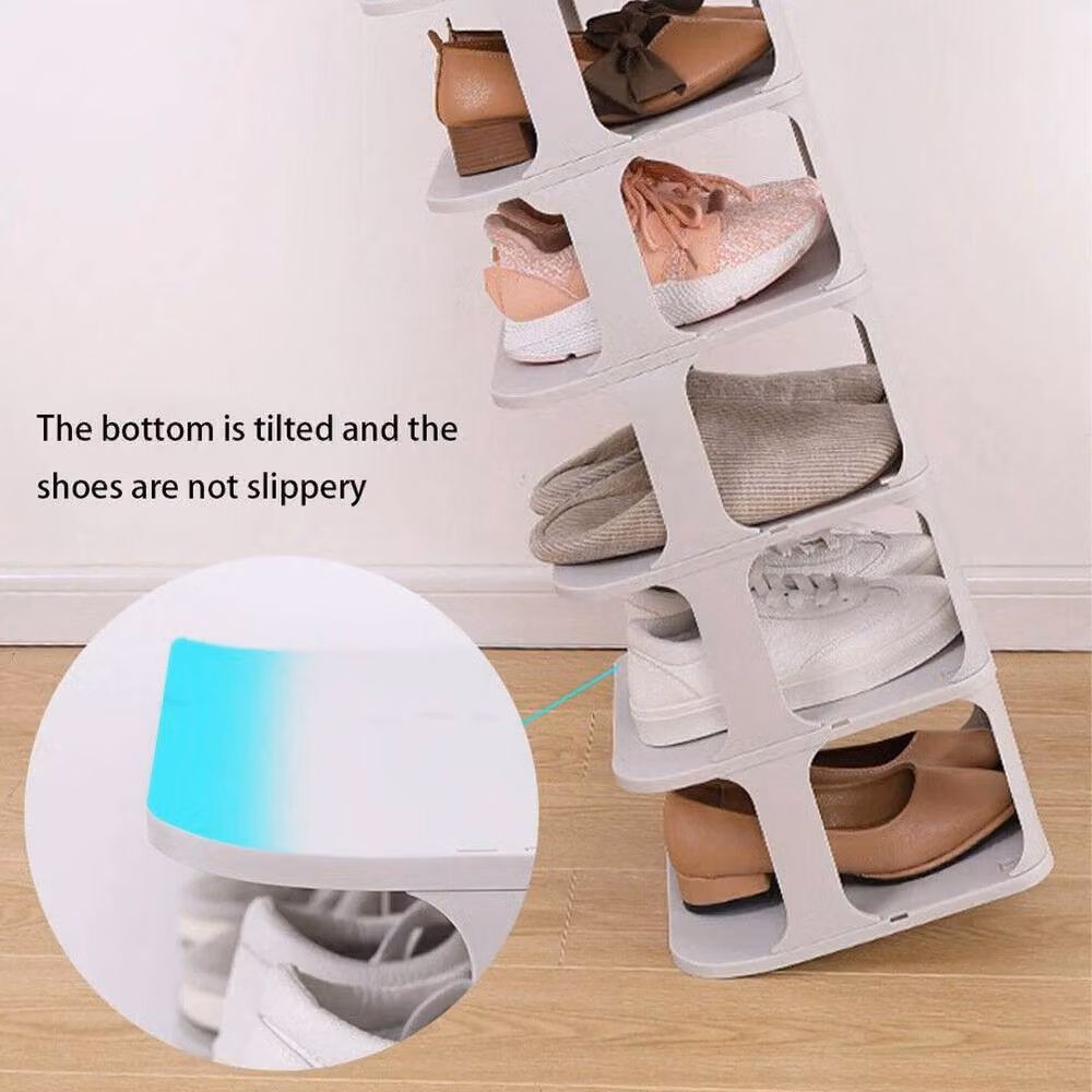 KORVIXA 7-Tier Tall Freestanding Shoe Rack in White, W/D/H: 50 x 50 x 50 cm – 3