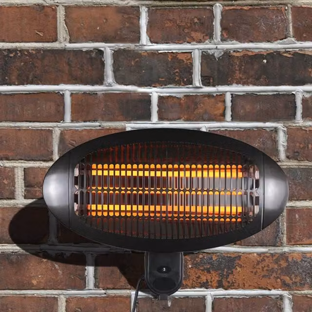 HEATSURE 2kW Electric Wall Mounted Patio Heater, Black