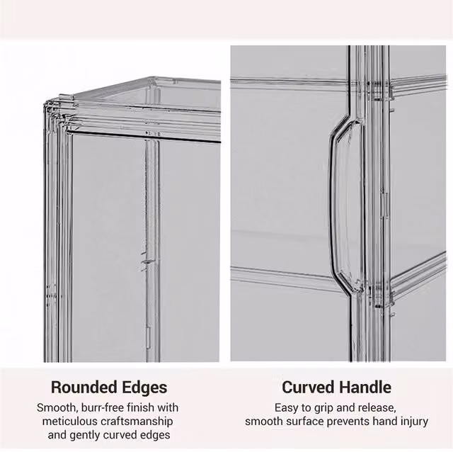 Nordara 3-Tier Stackable Acrylic Figure Display Case with Magnetic Door in Transparent Plastic
