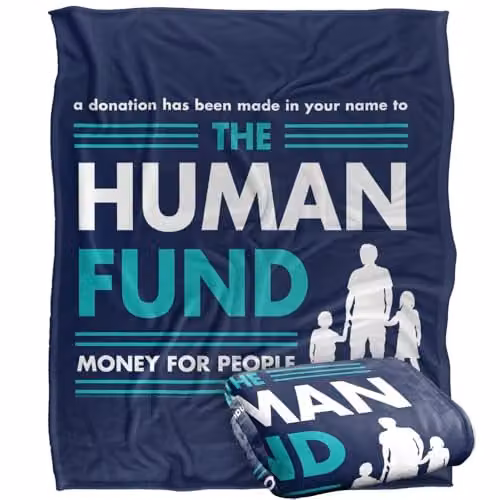 LOGOVISION Seinfeld The Human Fund Super Soft Silky Touch Fleece Throw Blanket, Multicolour, W: 152.4 cm x H: 152.4 cm