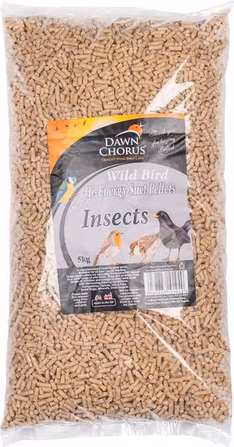 Dawn Chorus Wild Bird Suet Pellets with Insects, 5kg, Brown