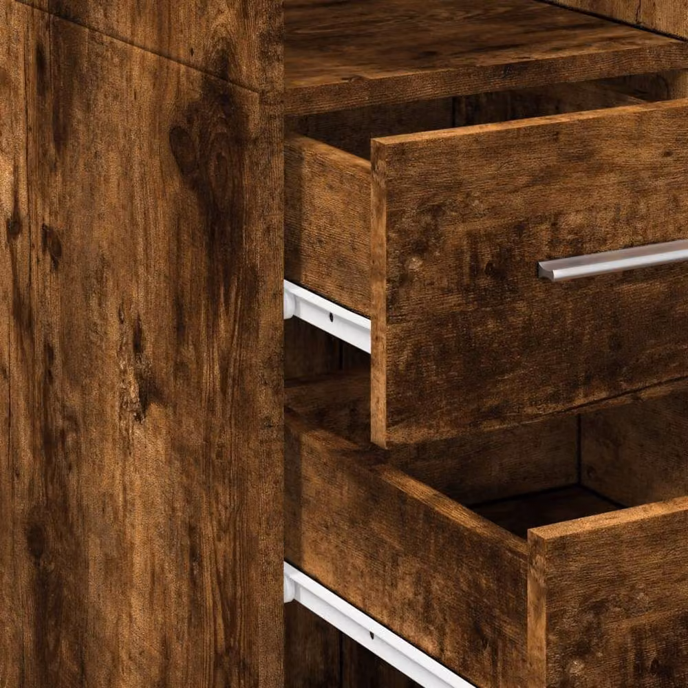 Berkfield Home Smoked Oak Highboard in Brown, W/D/H: 30 x 42.5 x 185 cm – 3