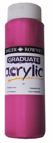 Daler-Rowney Graduate Acrylic Paint, Permanent Rose, 500 ml