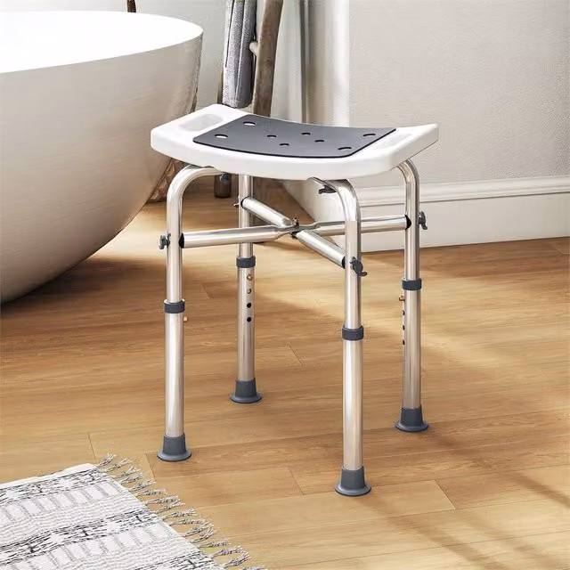 EONLION Grey Adjustable Shower Chair and Stool – 1