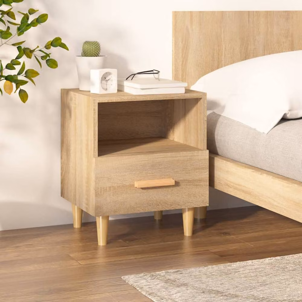 Berkfield Home Bedside Cabinet in Sonoma Light Oak, W/D/H: 40 x 35 x 47 cm – 2