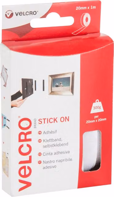 VELCRO Brand Double Sided Stick On Tape in White