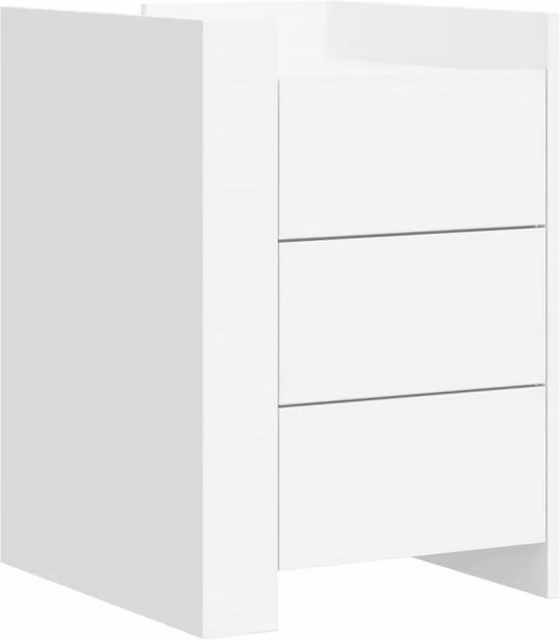 Berkfield Home White Bedside Cabinet in Engineered Wood W/D/H: 45 x 50 x 65 cm