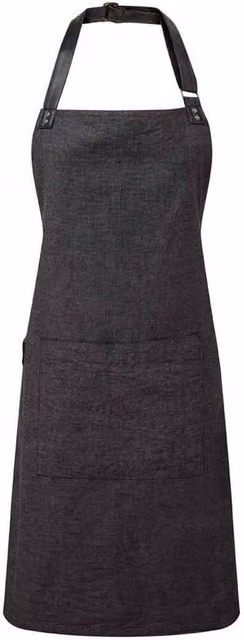 Premier Annex Oxford Bib Apron in Black