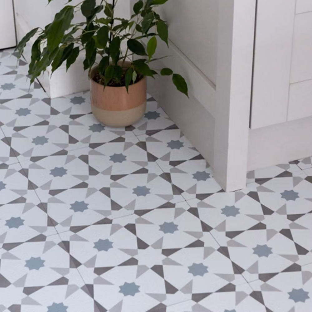 FloorPops Stellar Self Adhesive Vinyl Floor Tiles, White, Pack of 10 (0.93sqm), W/D/H: 30.48 x 30.48 x 0 cm – 4