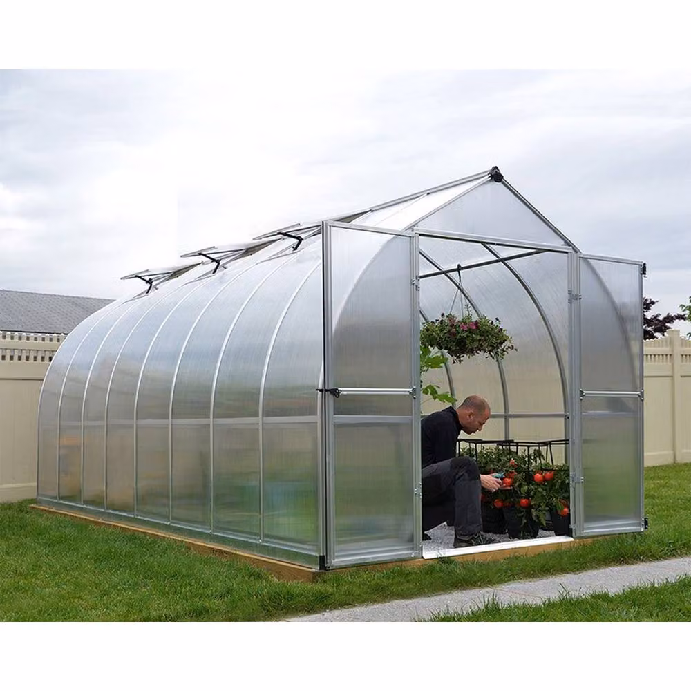 Palram Bella Polycarbonate Greenhouse Kit in Silver, W: 244 cm, H: 219 cm – 3
