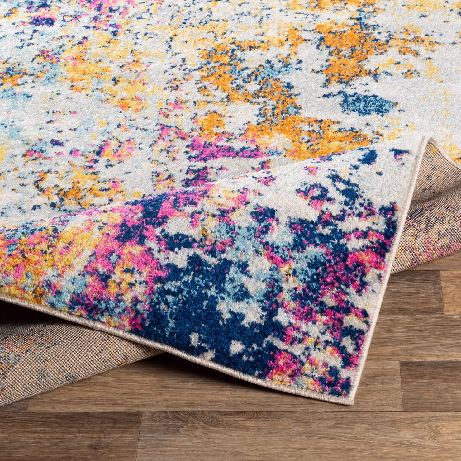 Livabliss Sunderland Abstract Blue and Grey Modern Marble Rug, W: 160 cm, D: 220 cm – 3