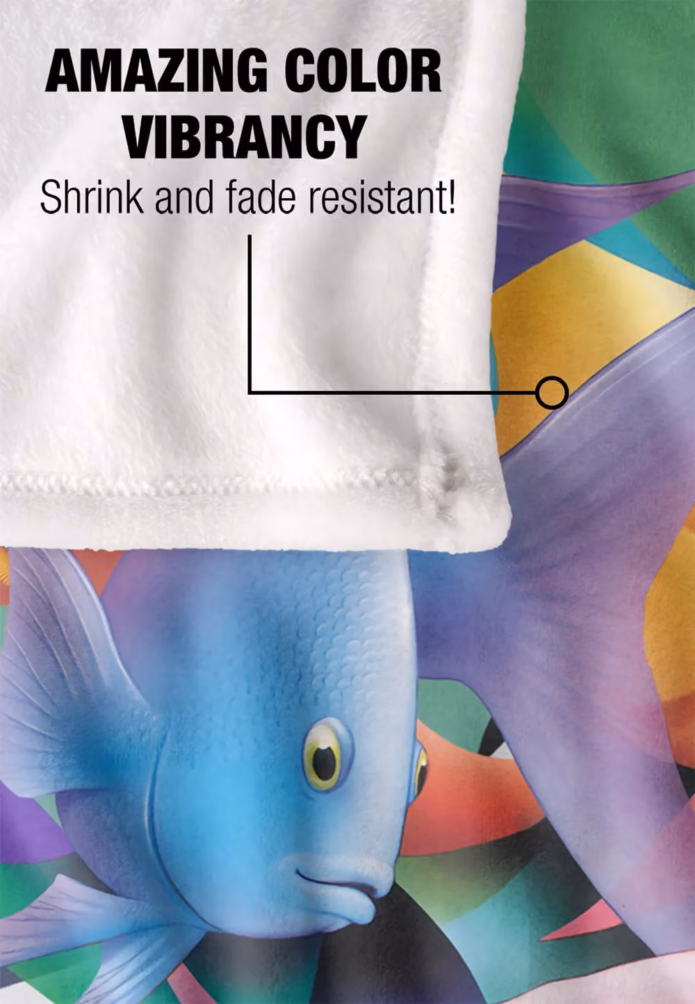 JQ Licensing Royce Mcclure Angel Fish Kiss Silky Touch Super Soft Fleece Throw Blanket, White, W/D/H: 152 x 127 cm – 4