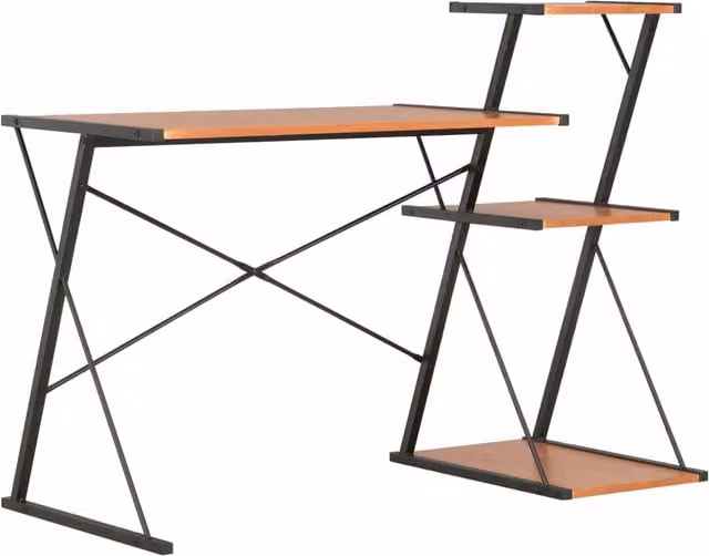 Berkfield Home Modern Writing Desk in Black and Brown, W/D/H: 116 x 50 x 93 cm – 1
