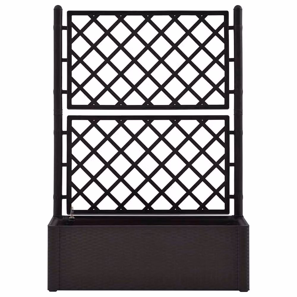 Berkfield Home Garden Raised Bed with Trellis and Self-Watering System in Anthracite Black – 4