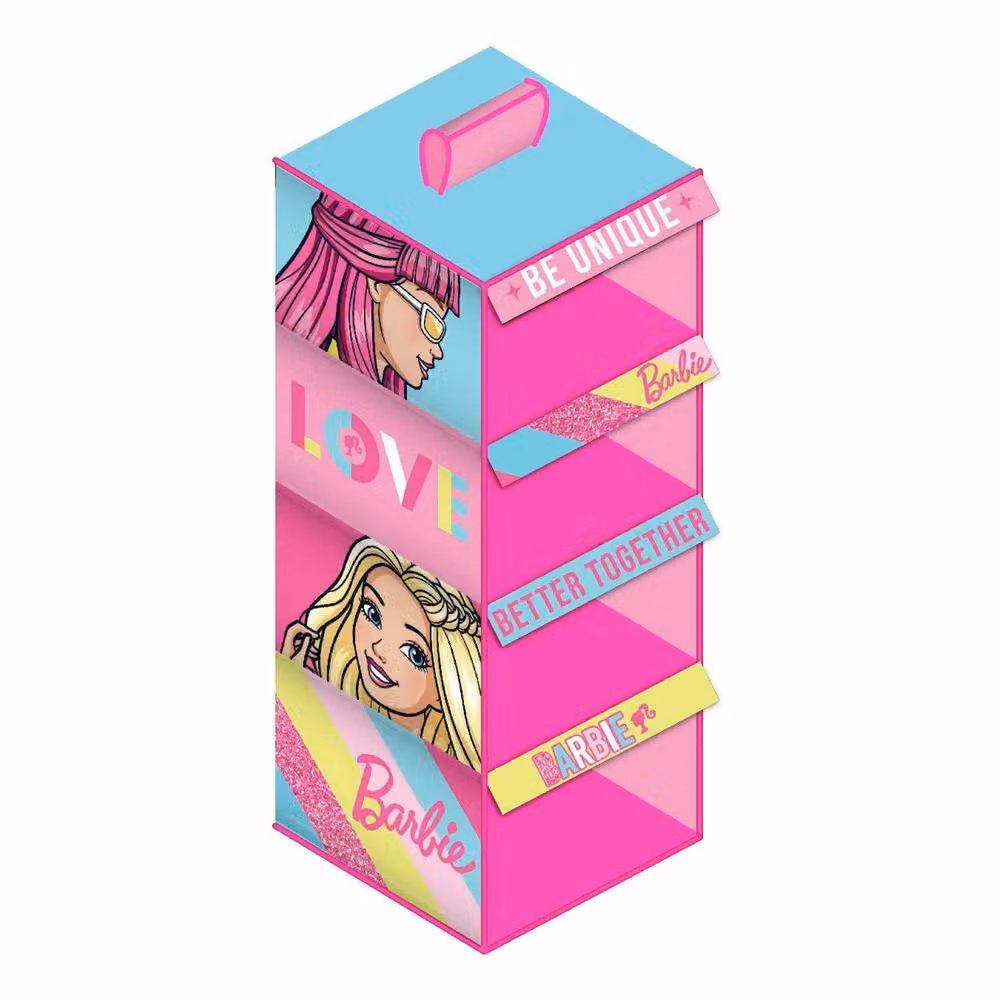 Barbie Foldable Fabric Storage Organiser in Pink and Multicolour – 2