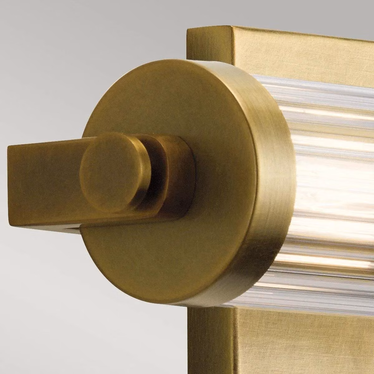 Kichler Azores IP44 Bathroom Wall Lamp in Natural Brass and Yellow Glass – 2