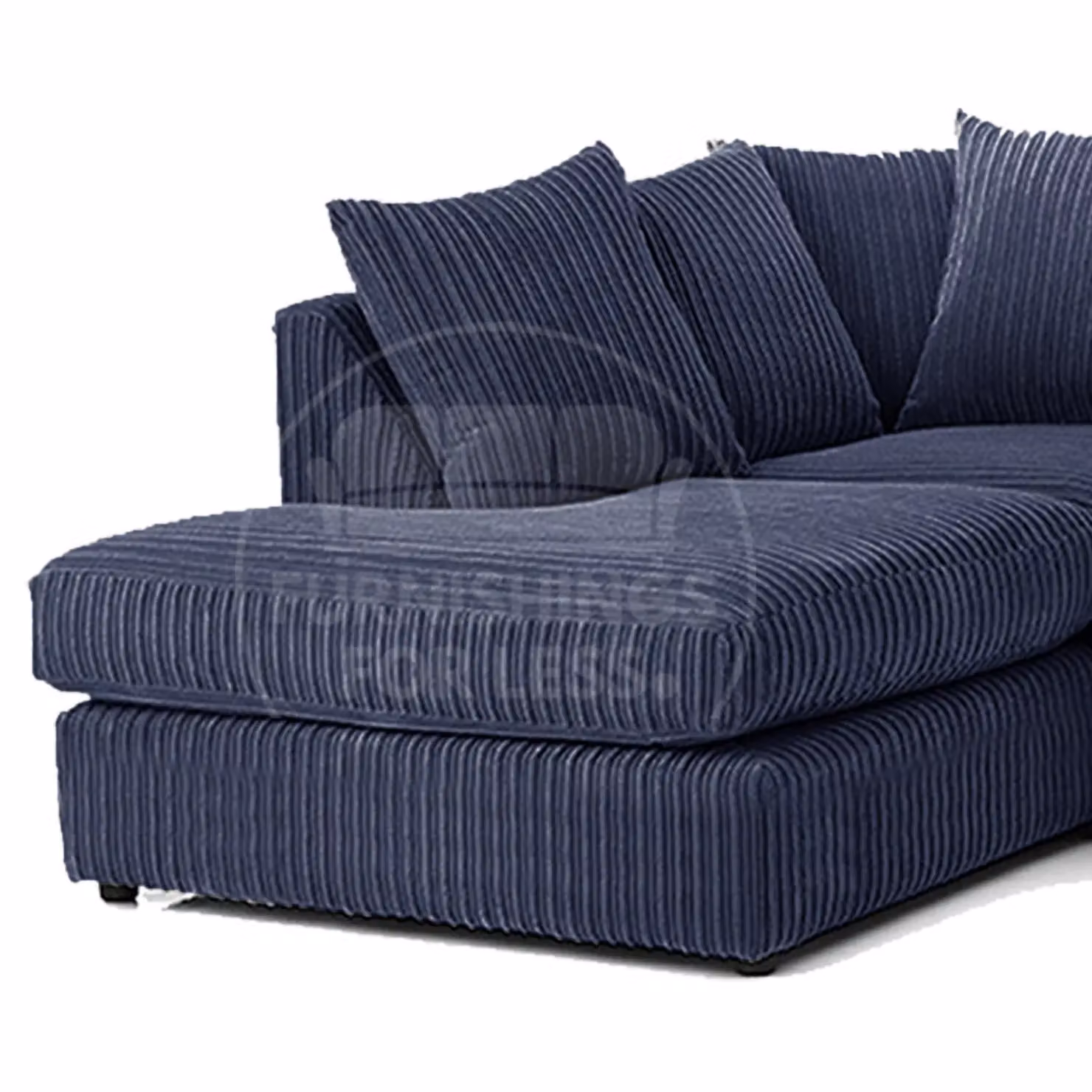 Furnishings For Less UK Luxor 5 Seater Corner Sofa in Navy Blue Jumbo Cord, Left Hand Facing – 2