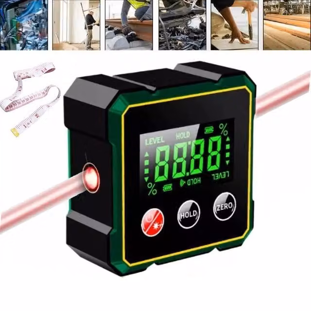 Hinsinc High Precision Magnetic Digital Electronic Laser Angle Finder in Black and Multicolour – 1