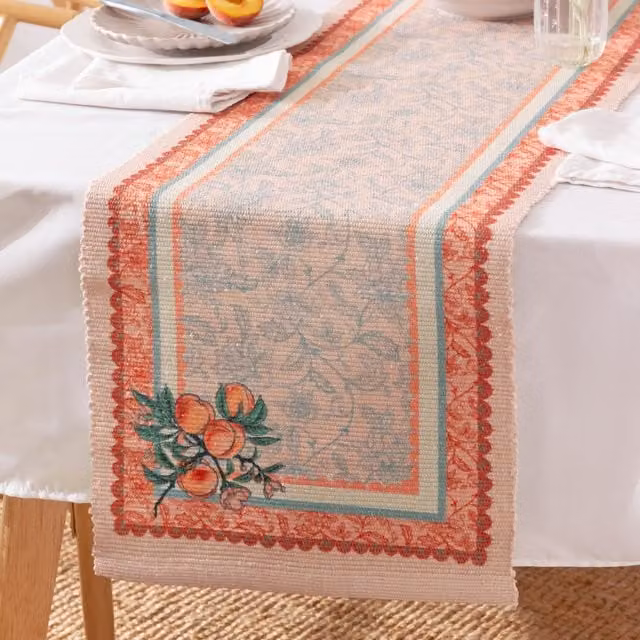 Furn Anemone Peaches Multicolour Floral Indoor and Outdoor Table Runner – 1