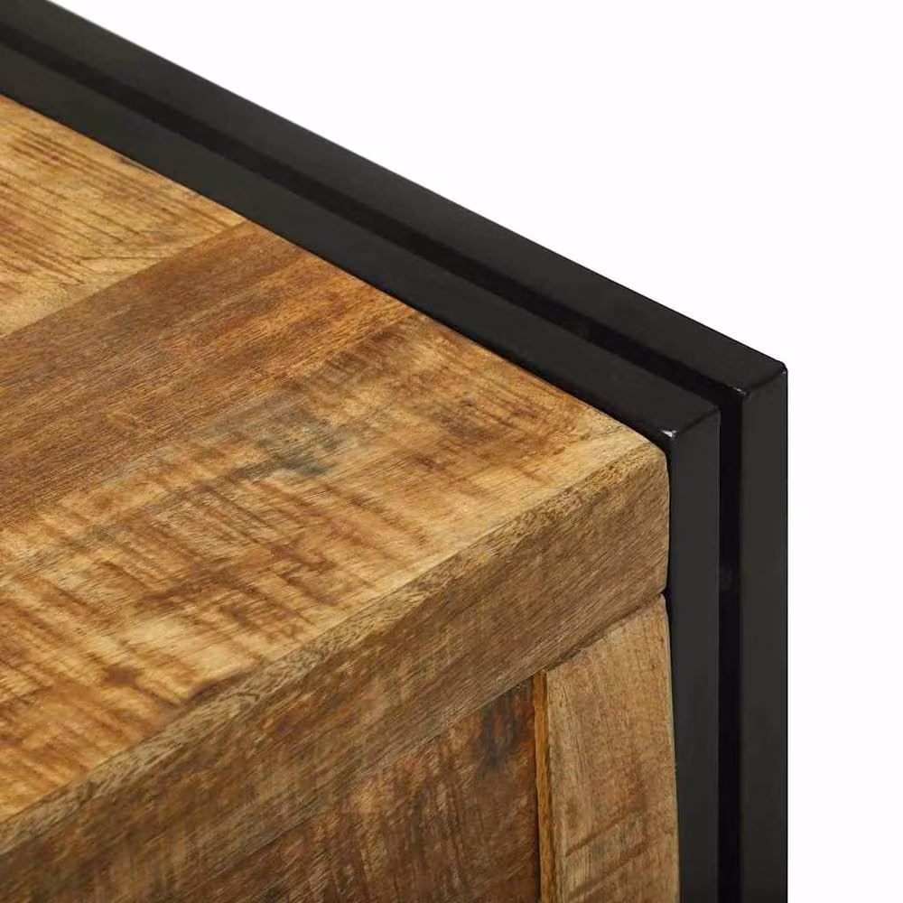 Berkfield Home Rustic Solid Mango Wood Storage Box in Brown, W/D/H: 80 x 50 x 50 cm – 5