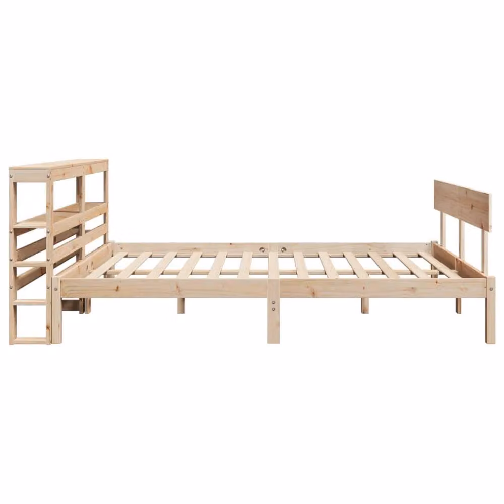 Berkfield Home Rustic Solid Wood Pine Bed Frame in Brown, W/D/H: 140 x 200 cm – 2
