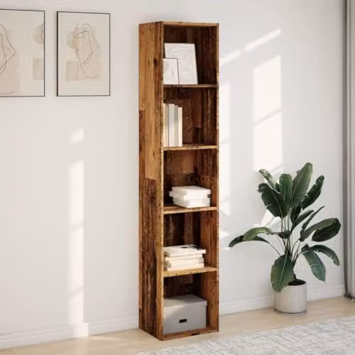 vidaXL Rustic Old Wood Bookcase in Brown, W/D/H: 40 x 30 x 189 cm – 2