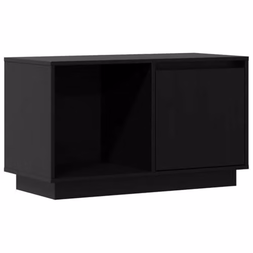 vidaXL Rustic Solid Pine Wood TV Cabinet in Black, W/D/H: 148 x 35 x 74 cm