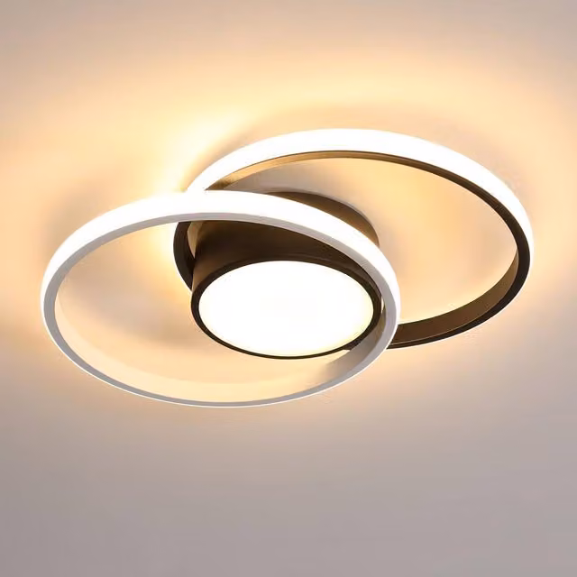 COMELY Modern Round LED Ceiling Light, 42W, Warm White, Black, Dia: 40 cm