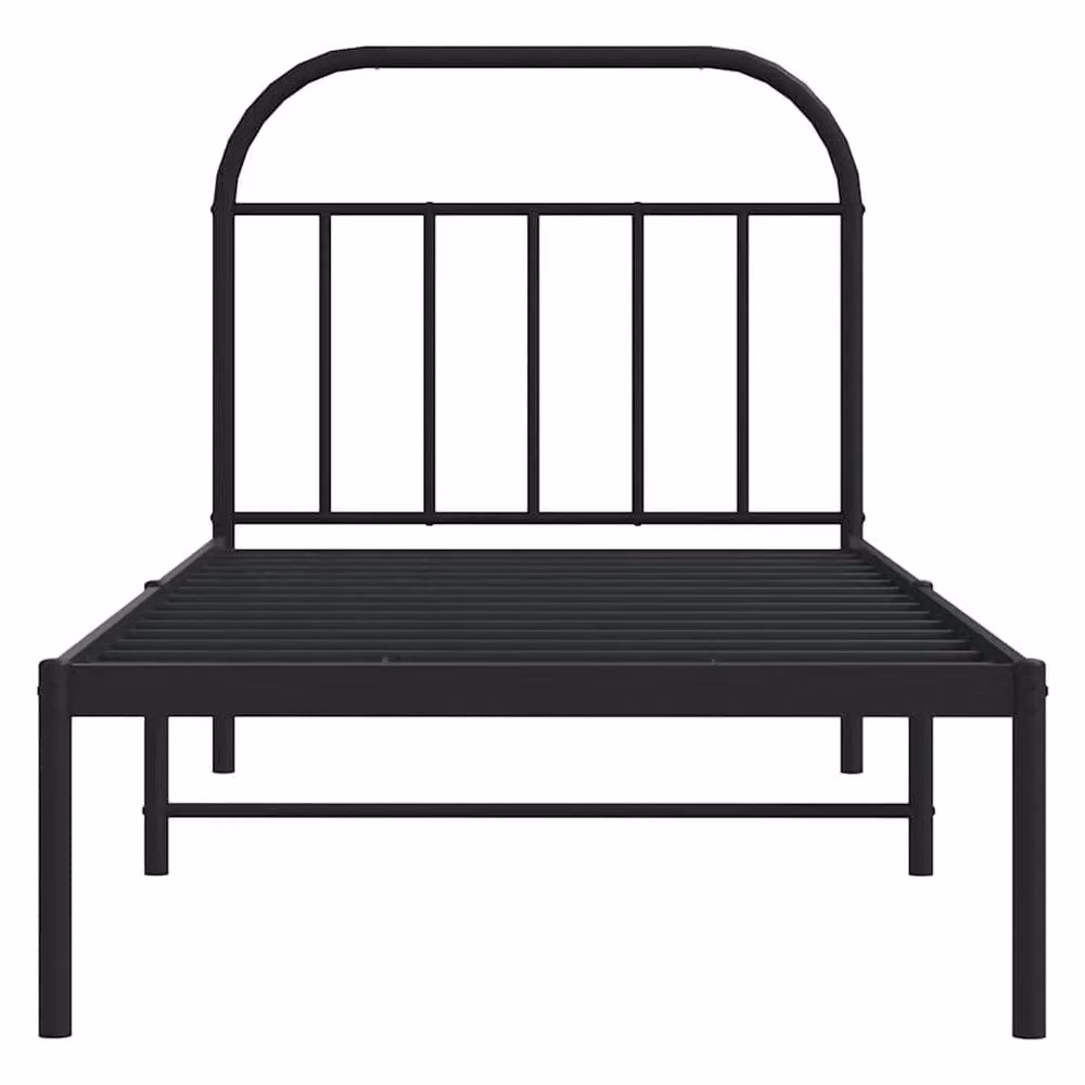 Berkfield Home Metal Bed Frame with Headboard in Black, W/D/H: 90 x 200 cm – 3