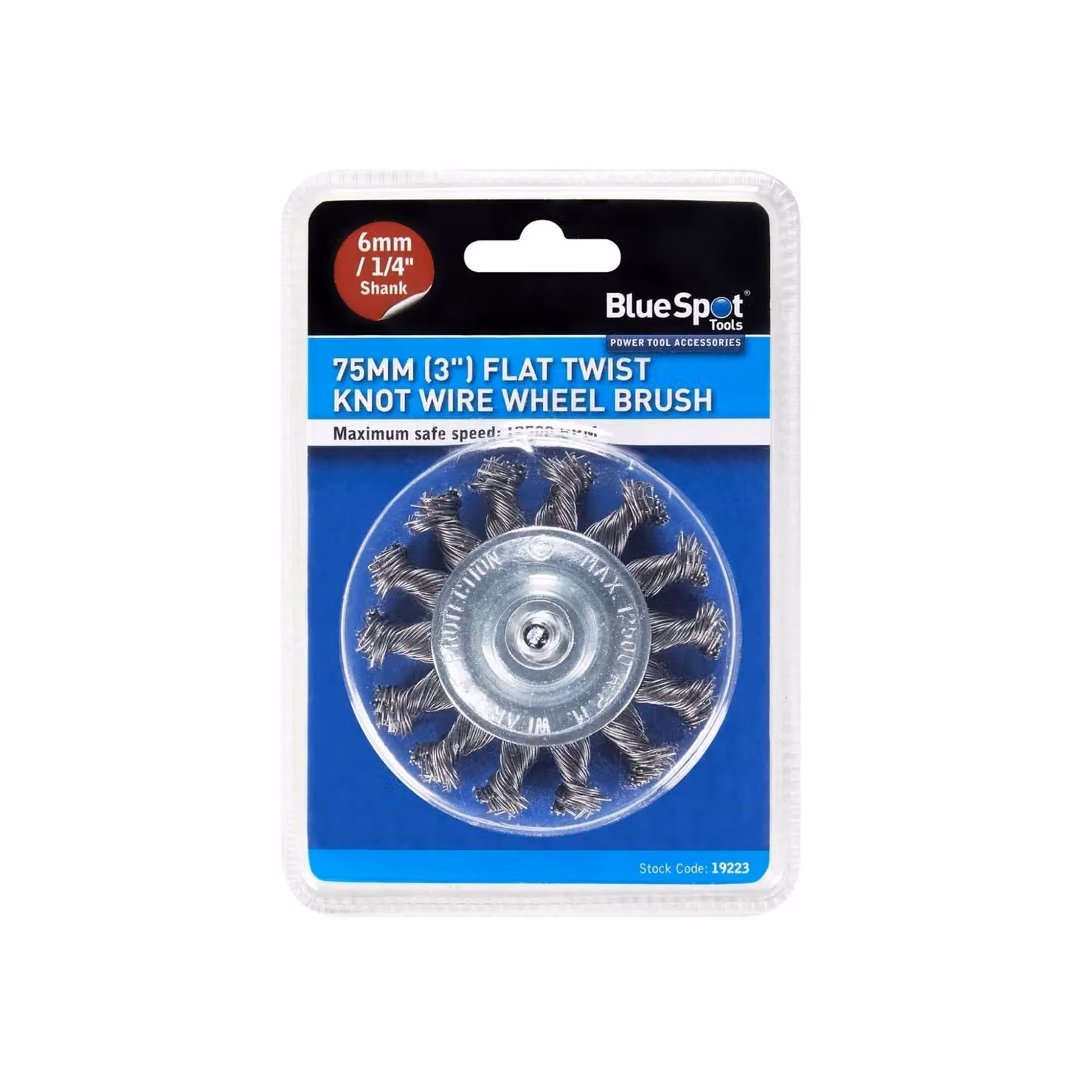 Bluespot Tools Silver Flat Twist Knot Wire Wheel for Angle Grinders, 75mm – 2