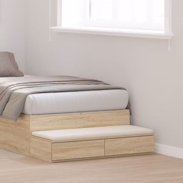 Berkfield Home Bed Drawers in Sonoma Oak, Brown, W/D/H: 90 x 36.5 x 16.5 cm – 1
