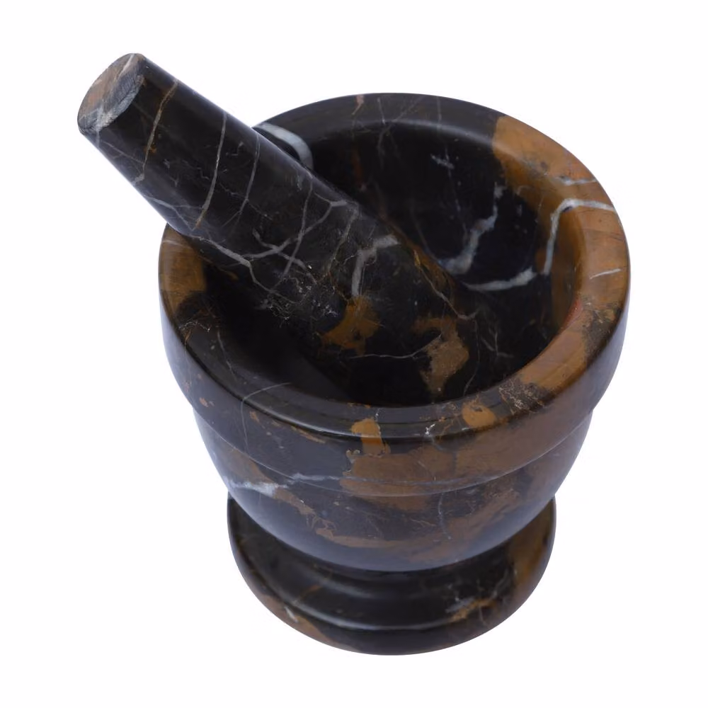 Orsina Black Marble Mortar and Pestle with Non-Slip Base – 2