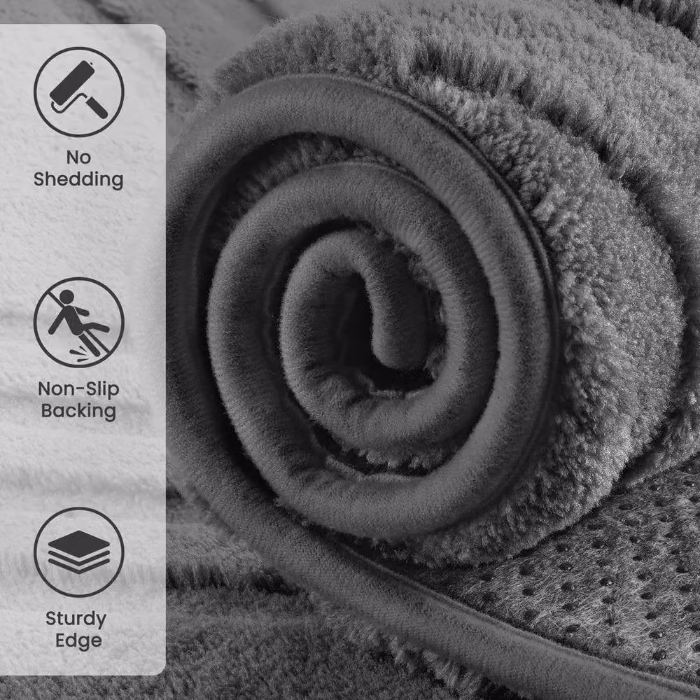 SPETLEK Abstract 3D Area Rug in Dark Grey, Modern Rectangular Polyester Rug for Living Room and Bedroom, W/D: 200 x 300 cm – 3