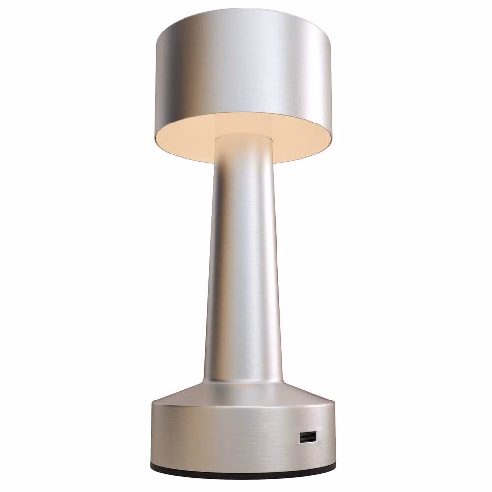 Wyld Haus Dova Cordless Touch LED Table Lamp, Silver, H 21 cm x W 8 cm – 2