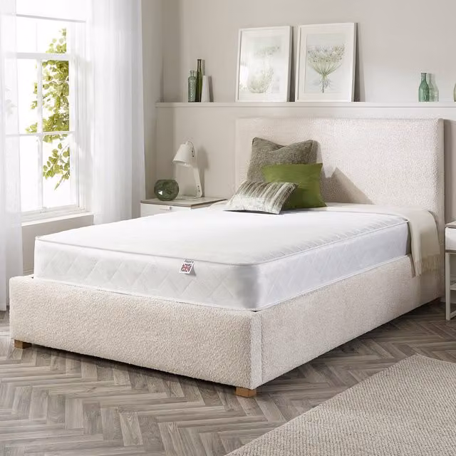 Aspire Essentials Tri-Layer Natural Wool 900 Hybrid Mattress, White, W/D/H: 90 x 190 cm