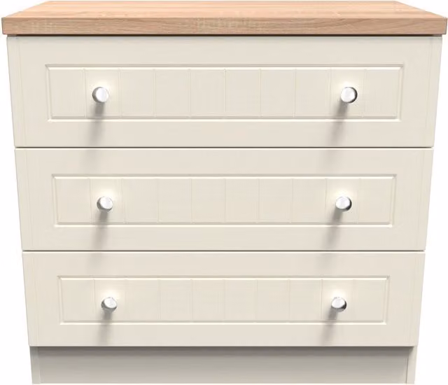Cambridge 3 Drawer Chest in Cream Beige