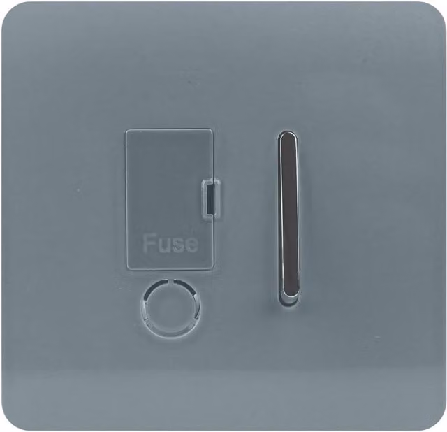 Trendi Switch 13 Amp Single Fused Spur with Flex Outlet in Cool Grey