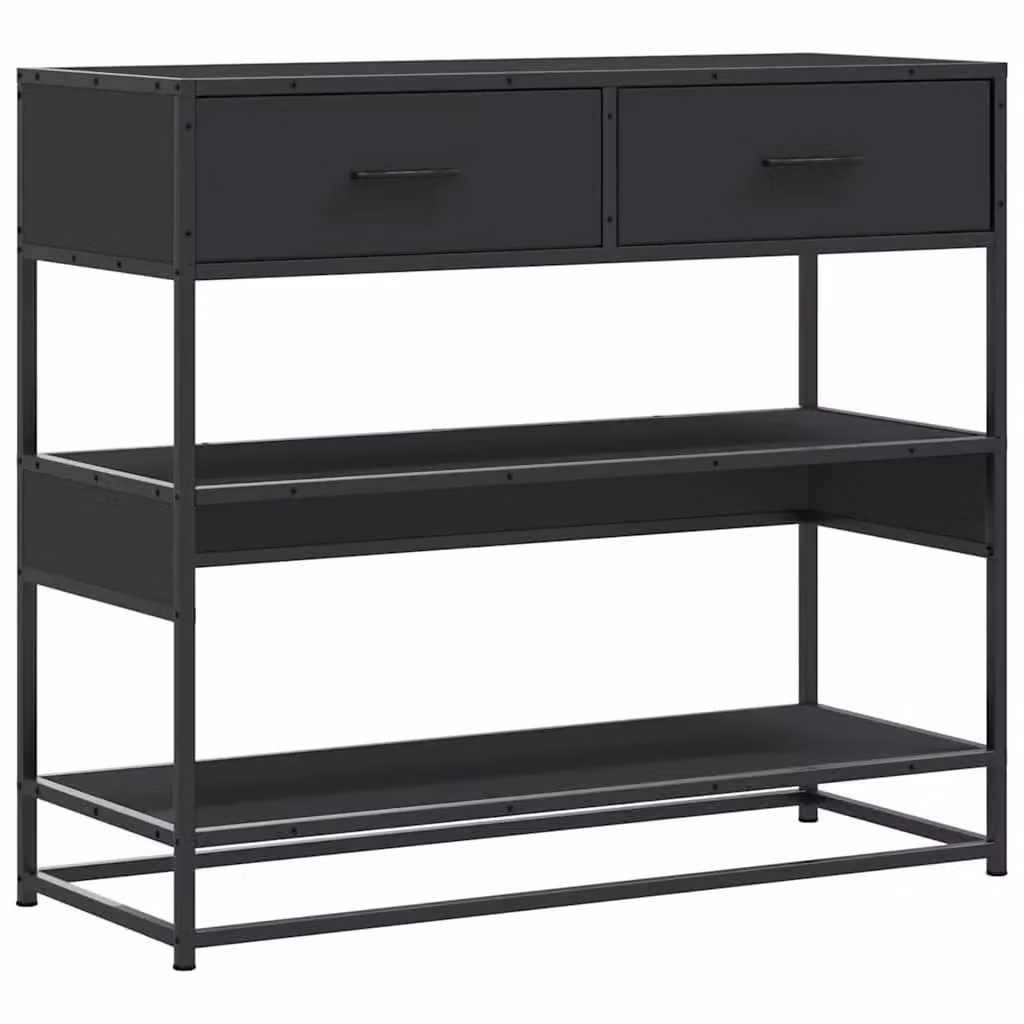 Berkfield Home Black Industrial Console Table, W/D/H: 90 x 35 x 80 cm – 2